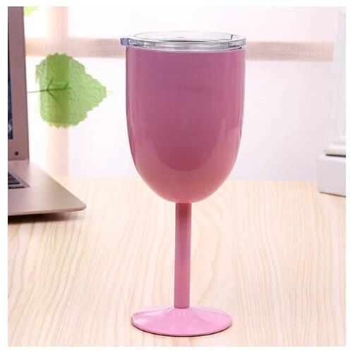 Wowshine Free shippinh Stainless Steel wine glasses 1pc 10oz vacuum double layer cocktail glass wine cooler adorable colors