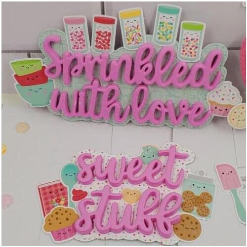 ZFPARTY Baking Shadow Words Metal Cutting Dies Stencils for DIY Scrapbooking Decorative Embossing DIY Paper Cards