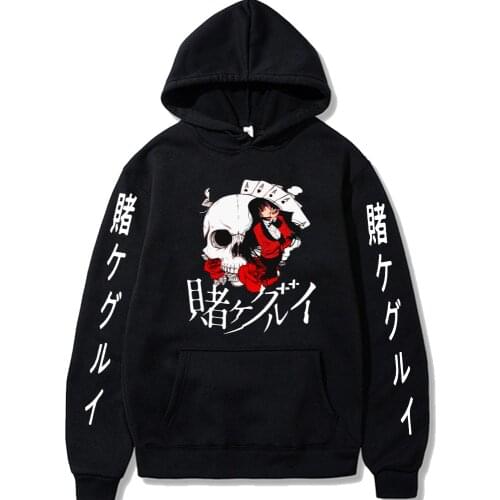 Women Hoodies Kakegurui Women Pullovers Hoodies Sweatshirts Yumeko Jabami Print Anime Hoody Streetwear Tops
