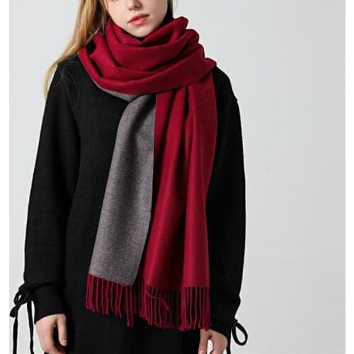 Winter Cashmere Scarf Women Thick Warm Shawls Wraps Lady Solid Scarves Fashion Tassels Pashmina Blanket Quality Foulard 2021 New