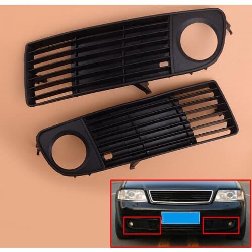 1 Pair Car Front Bumper Fog Light Grille Cover Fit for Audi A6 C5 1998 1999 2000 2001 2002 Pre-facelift 4B0807681 4B0807682
