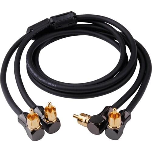 1 Pair HIFI Audio Cable Right Angle RCA to RCA male TV DVD Speaker Subwoofer Amplifier OFC RCA Cable 1M 2M 3M 5M 1.5M 0.5M