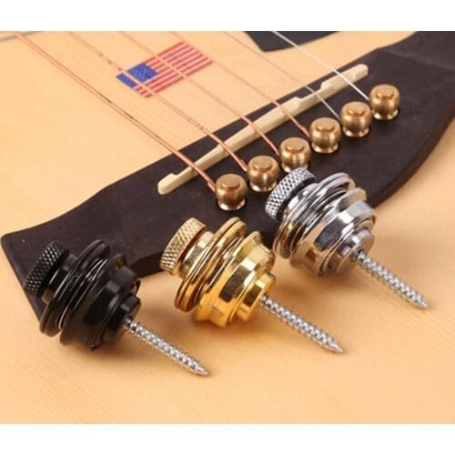 2pcs Quick Release Guitar Strap Lock Security Straplock Button for Electric Guitar Bass Ukulele Strap Retainer System Flat Head