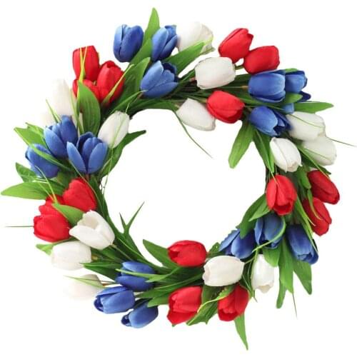40cm Multi-colored Flowers Front Door Wreath Artificial Floral Wreaths Party Holiday Decoration Home Pendant Thanksgiving