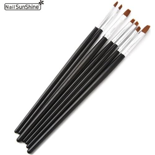 7pcs UV Gel Acrylic Nail Art Brush Painting Pen Set French nail brush Design Manicure Tool brochas maquillaje ongles materiel