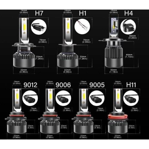 Auto Headlamp H7 CSP Light Bulb H1 H4-H/L H8 H9 H11 9005/HB3 9006/HB4 100W 10000LM 6000K G3 Car LED Headlight
