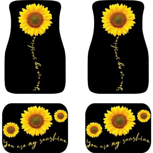 Sunflower car carpet floor mat all weather car floor mat easy to clean automatic protection carpet suitable for most of the car