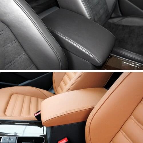 Car Microfiber Leather Interior Center Armrest Box Cover Sticker Trim For VW Passat 2010 2011 2012 2013 2014 2015