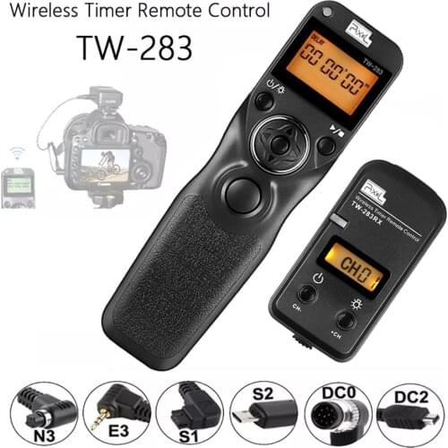 Pixel TW-283 Wireless Timer Remote Control Shutter Release (DC0 DC2 N3 E3 S1 S2) Cable For Canon Nikon Sony Camera TW283 VS RC-6
