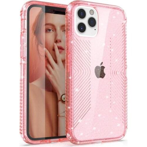 Glitter Sparkle Clear Hybrid Case For iPhone 11 Pro Max 11Pro iPhone11 Luxury Transparent Protective Hard Cover Pink Accessories