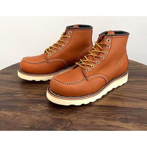 Handmade High Quality Wings Unisex Ankle Boots Goodyear Welted Cow Leather Men Shoes Tooling Motorcycle Boots Desert Vintage