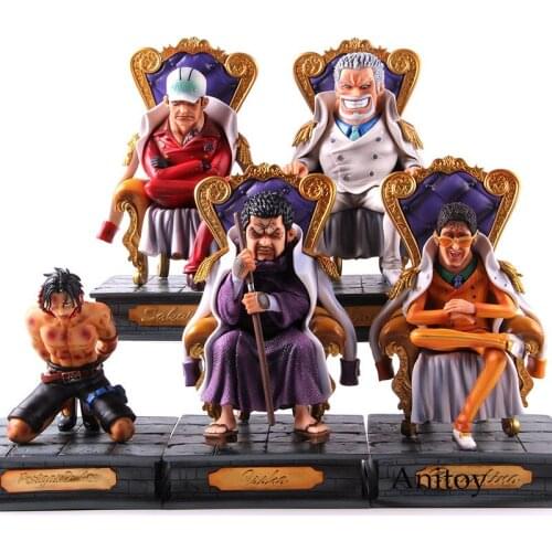 One Piece GK Statue Sitting Ver. Sengoku Kuzan Issho Borsalino Sakazuki Ryokugyu Ace Action Figure Figurines Model Toy T30