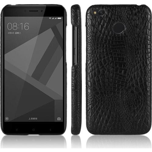 Xiaomi Redmi 4X Case Crocodile Grain Hard PC with PU Leather Back Cover Phone Case for Xiaomi Hongmi 4X Redmi4X Hard Cover
