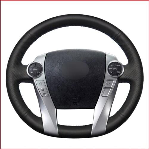 Mewant Black Artificial Leather Steering Wheel Cover for Toyota Prius 30(XW30) 2009-2015 Prius C(US)2012-2017 Prius V(US)