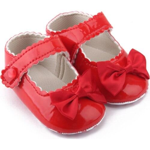 Baby Girl Bowknot Shoe Solid Color Leater Shoes Sneaker Anti-slip Soft Sole Toddler Sweet Cute Kid Princess Casual Flats Shoes