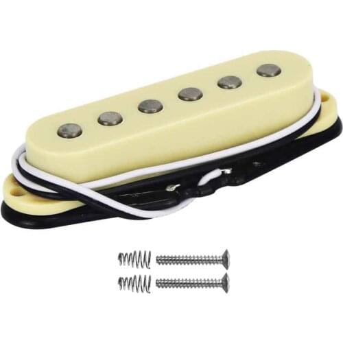 FLEOR Alnico 5 Neck Electric Guitar Single Coil Pickup 50mm Guitar Parts Yellow