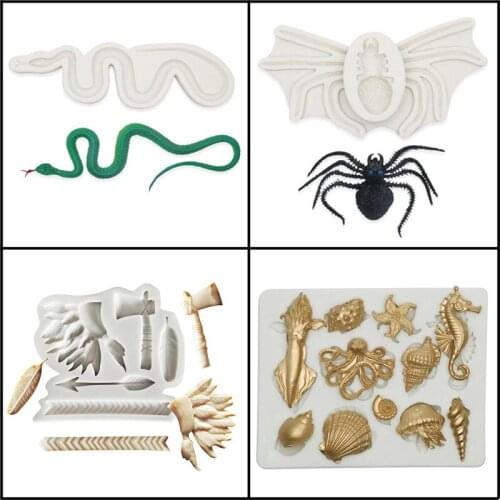 Meibum Animal Fondant Silicone Mould Ocean Theme Cake Mold Resin Molds Clay Pan Sugar Craft Decorating Tools Baking Accessories