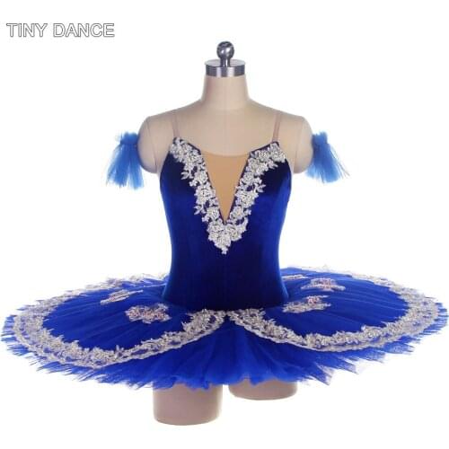 GDC Solo Costume Royal Blue Velvet Professional Classical Tutu for Girls and Women Stiff Tulle Ballet Dancing Dress BLL446