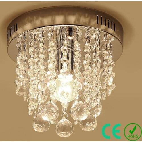 Chandelier light Free LED E14 k9 Crystal Metal base Small Round Lamp Bedroom Foyer Aisle Hotel Rosh CE Custom Designed