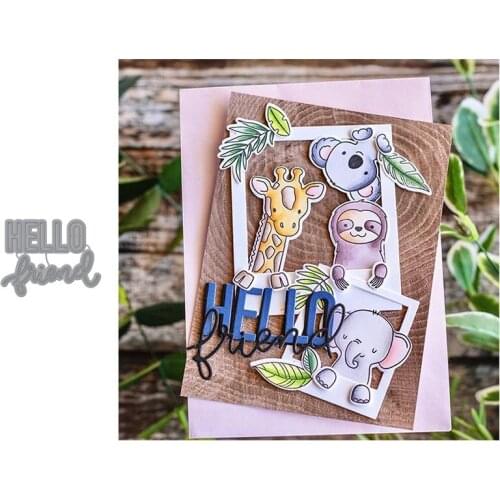 Metal cutting dies hello friend words cut die mold Scrapbook cards making paper craft knife mould dies new 2019 diecuts