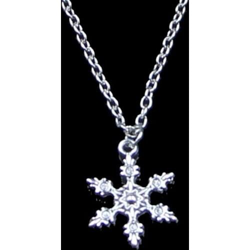 Fashion 23*17mm Snow Snowflake Pendant Necklace Link Chain For Female Choker Necklace Creative Jewelry party Gift