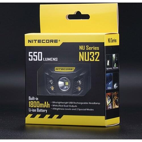 NITECORE NU32 550LMs CREE XP-G3 S3 LED Built In Rechargeable Battery Headlamp Gear Outdoor Camping Search 3 Colors Free Shipping