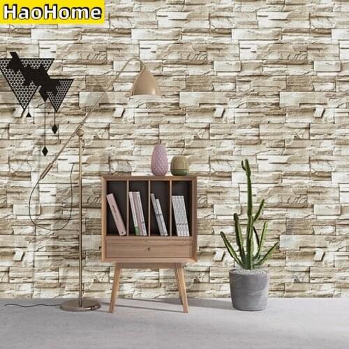 HaoHome Stone Peel and Stick Wallpaper Faux Brick Vinyl Wallpaper Sticker Decorative Contact Paper for Walls Counter Home Decor