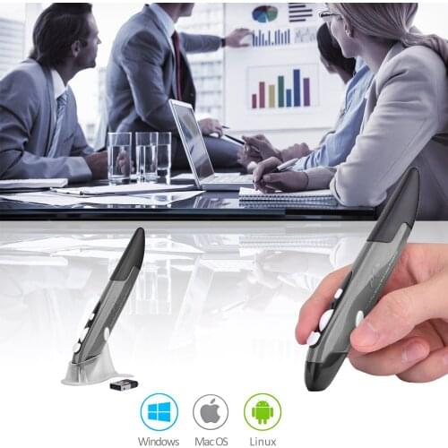 PR-03 New 2.4G Wireless Mouse Pen Personality Creative Vertical Pen-Shaped Stylus Battery Mouse Suitable For PC And Laptop Mice
