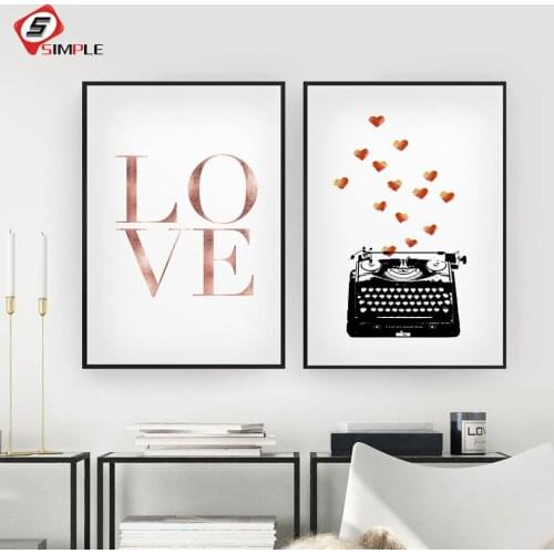 Nordic Style Follow Your Heart Posters and Prints Vintage Wall Art Pink Love Canvas Painting Gift for Her For Bedroom Pictures