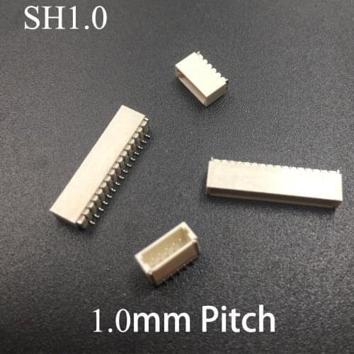 SH1.0 1.0mm Pitch 2P 3P 4P 5P 6P 7P 8P 9P 10P Pins Single Row Horizontal Patch SMD SMT Female Socket Terminal Wafer Connector
