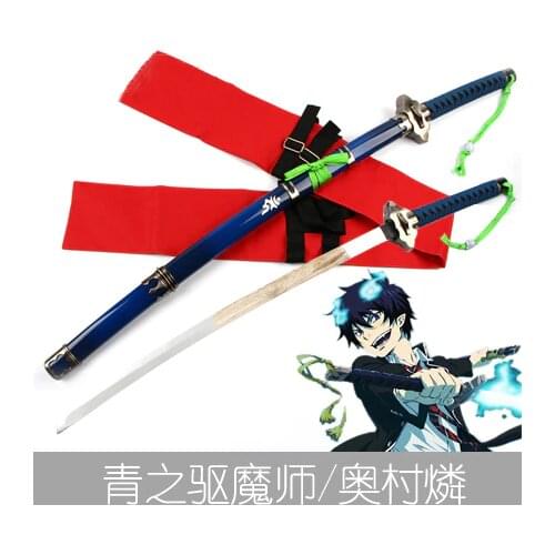 Blue Exorcist Okumura Rin Wooden Sword Ao No Exorcist Weapon Cosplay Props Sword Personal Collection Home Decor Shipping Free