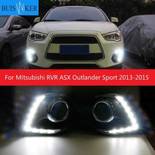 1 Set LED For Mitsubishi ASX 2013 2014 2015 LED DRL Daytime Running Lights Daylight Waterproof with turn signal lamp