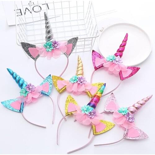 Birthday Party Decoration Unicorn Headband Cartoon Multi-color Cute Head Buckle Children Holiday Party Supplies