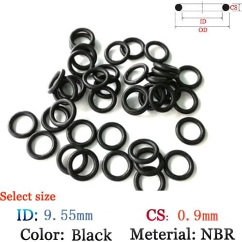 CS0.9mm ID9.55mm NBR Fluoro Rubber O-Ring Washer Seals Plastic gasket Silicone ring film oil and water seal gasket NBR material