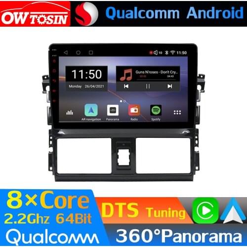Qualcomm 8Core Android Car Media For Toyota Vios Yaris XP150 2013-2017 GPS 360 Panoramic Radio CarPlay HIFI 4G WiFi Optical HDMI