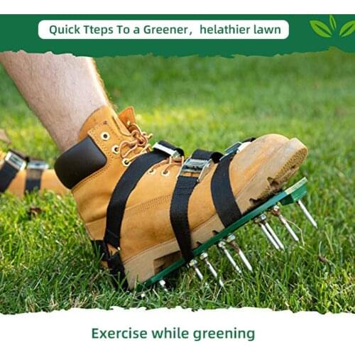 1 Pair Grass Spiked Gardening Walking Revitalizing Lawn Aerator Sandals Nail Shoes Scarifier Nail Cultivator Yard Garden Tools