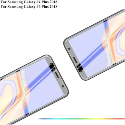 2PCS Black Ultra-Thin screen protector Tempered Glass for Samsung J6 Plus J610f 2018 full Screen protective for Samsung J4 Plus