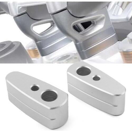 2Pcs Motorbike Handlebar Riser Bar Moves up 20mm for BMW R NINE T K1600B R9T K1600AG Silver Aluminum