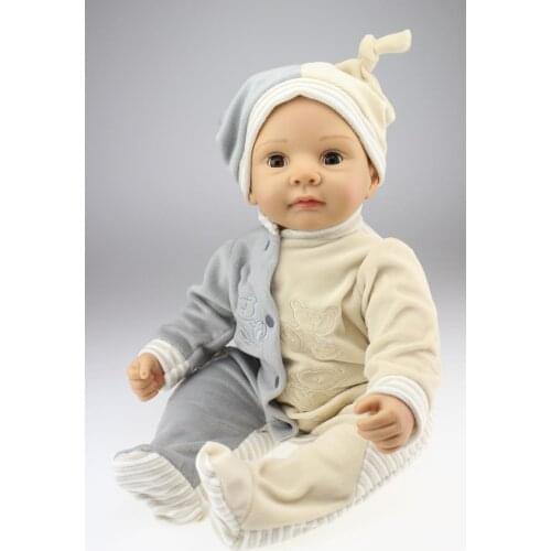 22 Inches Baby Reborn 55 Cm Realistic BeBe Reborn Doll Baby Handmade Lifelike Cotton Body Silicone Sleeping Baby Doll Toy