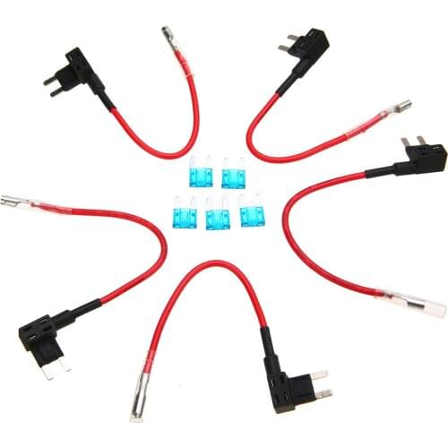 5pcs 15A Add-a-circuit Mini Blade Fuse Tap for Car Auto New Style ACS ATO ATC Fuse Adapter Tap Circuit Adapter Holder