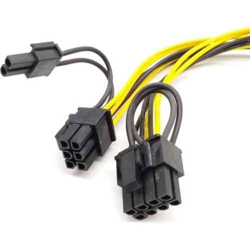 20 cm VGA Graphic Video Card Power Supply GPU Adapter Computer Cables PCI-Express PCIE 8 Pin to Dual 8 (6+2) Pin Splitter Cable