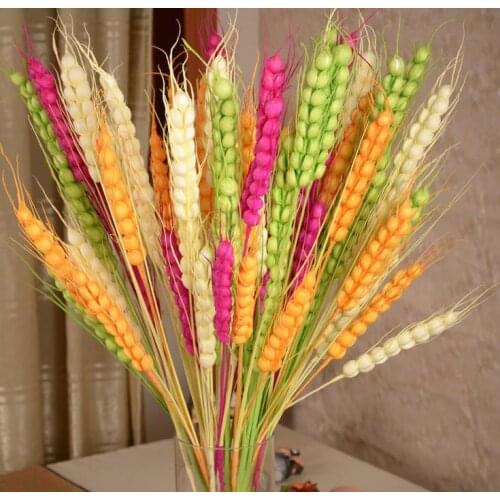 Large paper flowers 87cm 2pcs Mixed Colors Artificial Handmade Wheat Flowers Decorative Simulation Flowers Artificial Foam Wheat