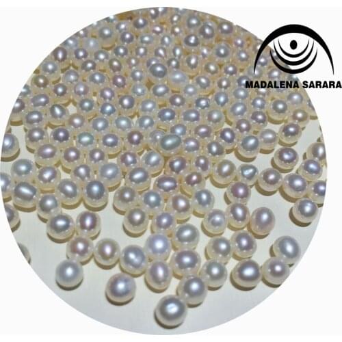 MADALENA SARARA 4-12mm AAA Freshwater Pearl Oval Shape Pearl Bead Diy Jewelry Making 5pcs/lot