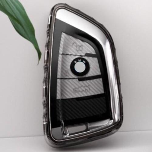 For BMW Series 3 / 5 / 7/ transparent Blade carbon fibre Car Key Case Cover ShellBag