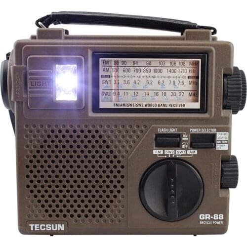 Digital Radio Receiver Emergency Light Radio Dynamo Radio With Built-In Speaker Manual Hand Power Generation Radio