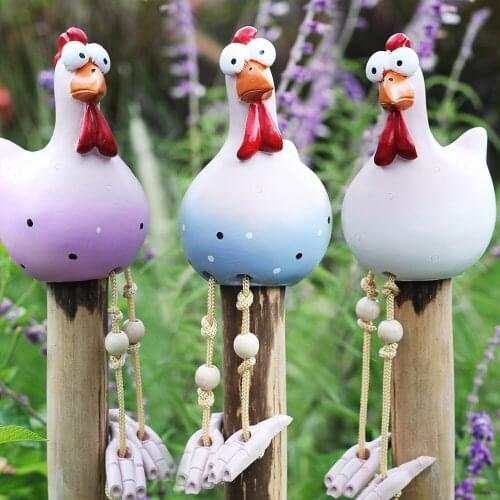 Yard Art Decor Chicken Garden Lawn Plug Hen Rooster Ornaments Hens Bird Statues Edge Seater Indoor Outdoor Backyard Decorations