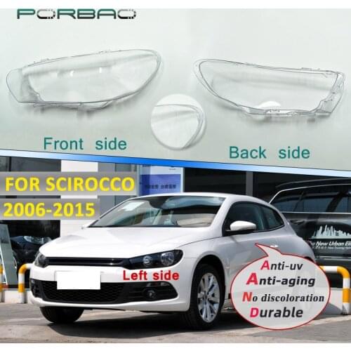 Headlight Transparent Glass Lens Cover For Volkswagen VW Scirocco 2006-2015 Replacement Headlamp Lampshade