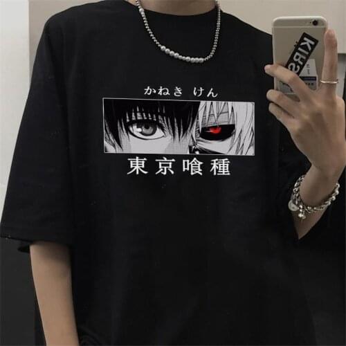 Japanese anime Y2k Tokyo Ghoul T-shirt Punk women tops Kaneki Ken dark cartoon Tees Harajuku Streerwear S-2XL women clothing