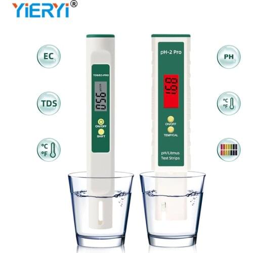 2PCS/Set Digital PH TDS EC Temperature Meter Water Quality Purity Tester Pen 4 in 1 Measuring Device for Aquarium Drinking Water