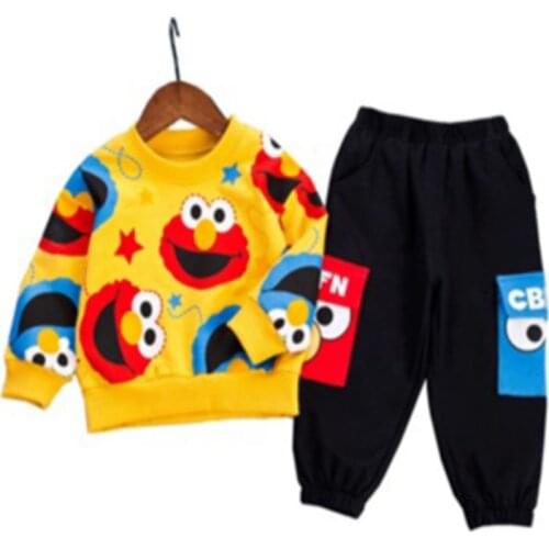 Boy Clothing Set T-shit + Black Pants Boys Clothes Fashion Cartoon Boy Suit Set Casual Hot Sale New Coat